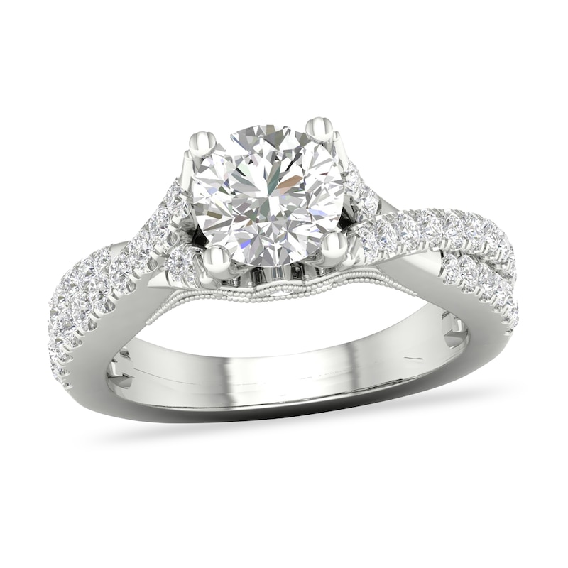 Main Image 1 of Diamond Engagement Ring 1-1/2 ct tw Round 14K White Gold