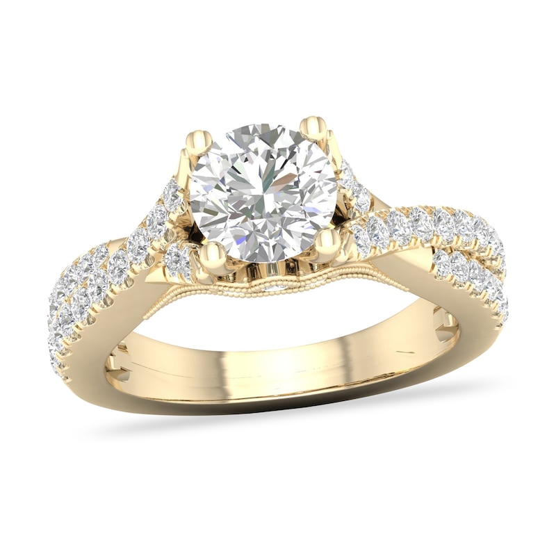 Diamond Ring 1-1/2 ct tw Round-cut 14K Yellow Gold