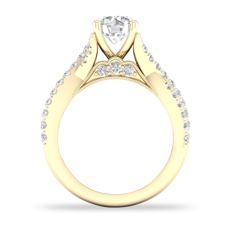 Main Image 2 of Diamond Ring 1-1/2 ct tw Round-cut 14K Yellow Gold