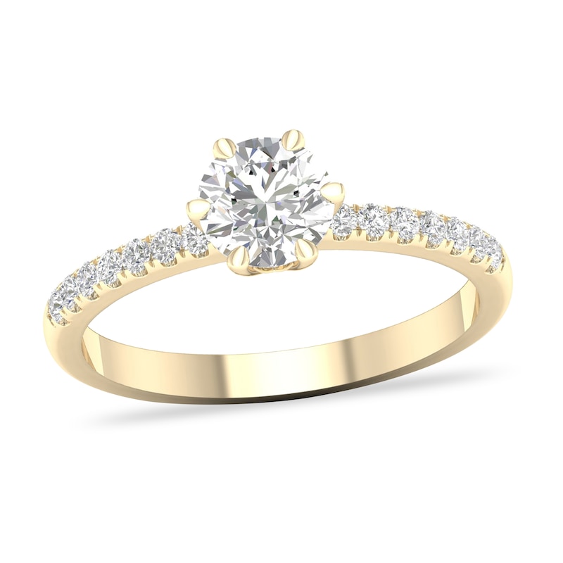 Diamond Ring 3/4 ct tw Round-cut 14K Yellow Gold