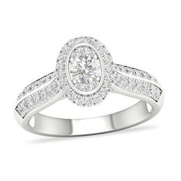 Diamond Engagement Ring 3/4 ct tw Round-cut 14K White Gold