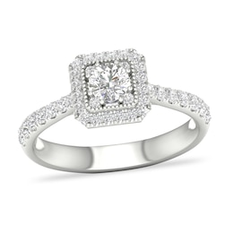 Diamond Engagement Ring 3/4 ct tw Round-cut 14K White Gold