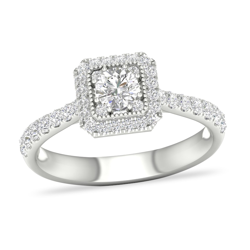 Diamond Engagement Ring 3/4 ct tw Round-cut 14K White Gold