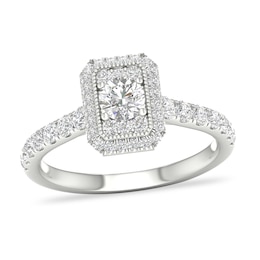 Diamond Engagement Ring 3/4 ct tw Round-cut 14K White Gold