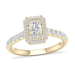 Diamond Ring 3/4 ct tw Round-cut 14K Yellow Gold