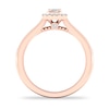 Thumbnail Image 2 of Diamond Ring 1/3 ct tw Emerald/Round-cut 14K Rose Gold