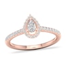 Thumbnail Image 1 of Diamond Ring 1/3 ct tw Pear-shaped/Round-cut 14K Rose Gold
