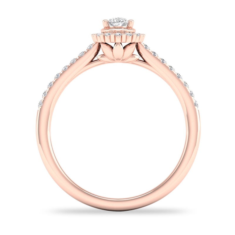 Main Image 2 of Diamond Ring 1/3 ct tw Pear-shaped/Round-cut 14K Rose Gold