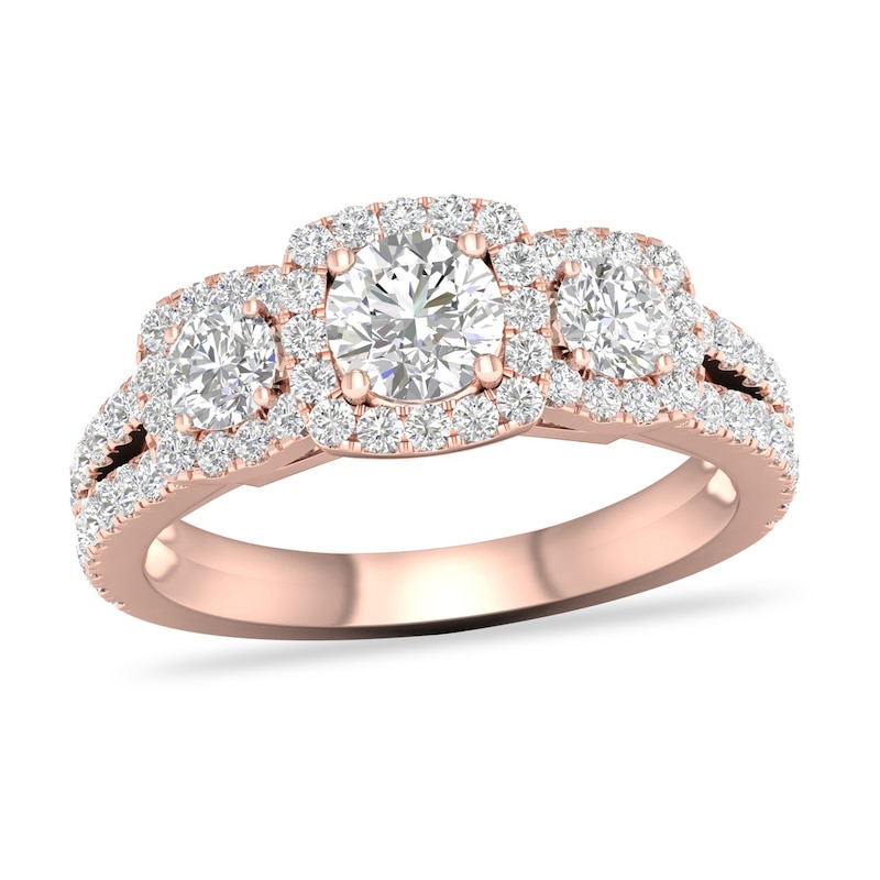 Main Image 1 of Diamond Ring 1-1/3 ct tw Round-cut 14K Rose Gold