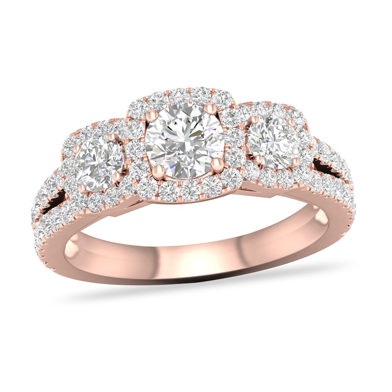 Diamond Ring 1-1/3 ct tw Round-cut 14K Rose Gold