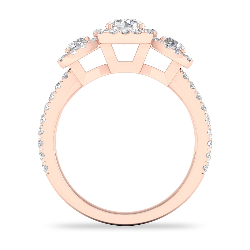 Main Image 2 of Diamond Ring 1-1/3 ct tw Round-cut 14K Rose Gold