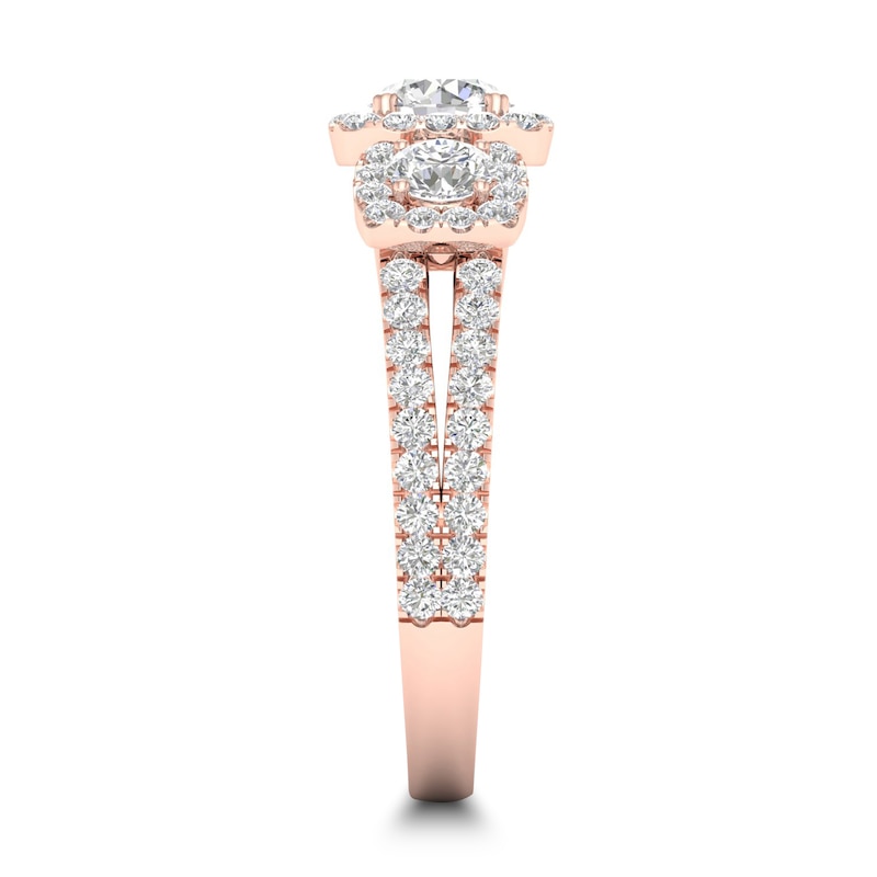Main Image 3 of Diamond Ring 1-1/3 ct tw Round-cut 14K Rose Gold