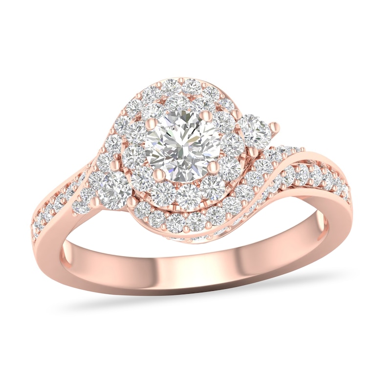 Diamond Ring 1 ct tw Round-cut 14K Rose Gold