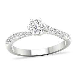 Diamond Engagement Ring 1/2 ct tw Round-cut 14K White Gold