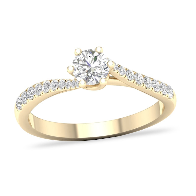 Diamond Ring 1/2 ct tw Round-cut 14K Yellow Gold