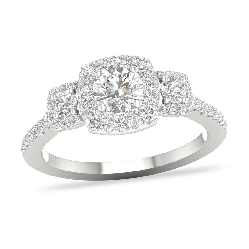 Main Image 1 of Diamond Engagement Ring 1 ct tw Round-cut 14K White Gold