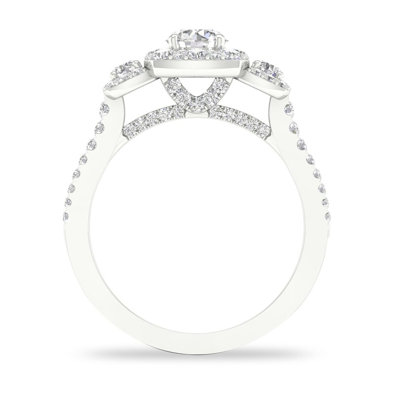 Main Image 3 of Diamond Engagement Ring 1 ct tw Round-cut 14K White Gold