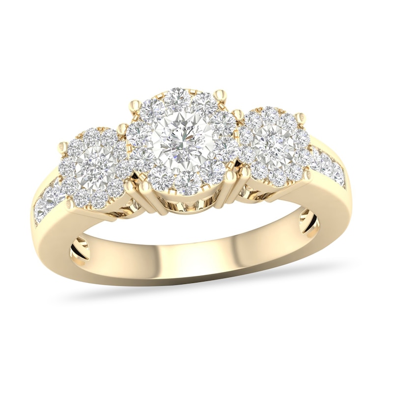 Diamond Ring 3/4 ct tw Round-cut 14K Yellow Gold