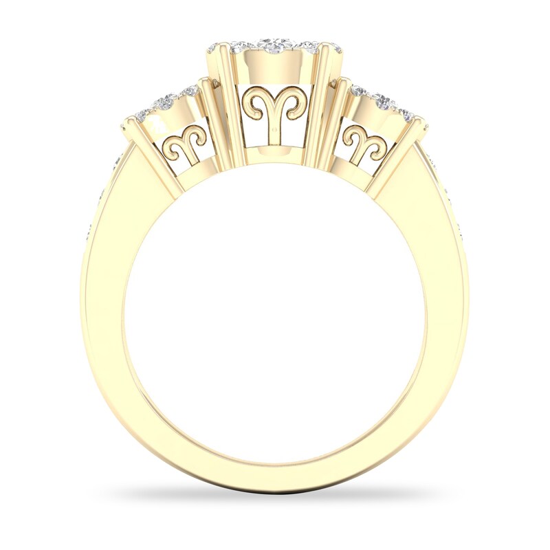 Diamond Ring 3/4 ct tw Round-cut 14K Yellow Gold