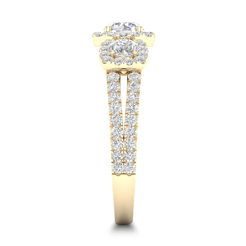 Main Image 3 of Diamond Ring 1-1/3 ct tw Round-cut 14K Yellow Gold