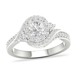 Diamond Engagement Ring 1 ct tw Round-cut 14K White Gold