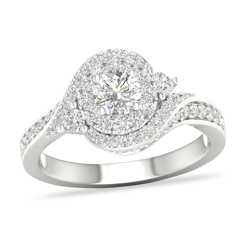 Main Image 1 of Diamond Engagement Ring 1 ct tw Round-cut 14K White Gold