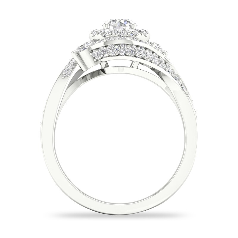 Main Image 3 of Diamond Engagement Ring 1 ct tw Round-cut 14K White Gold