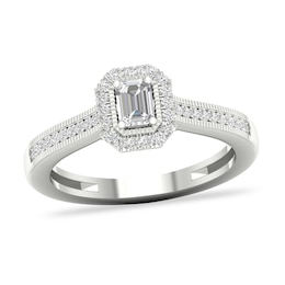 Diamond Ring 1/3 ct tw Emerald-cut 14K White Gold