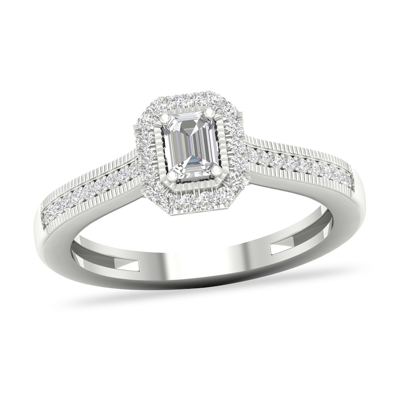 Main Image 1 of Diamond Ring 1/3 ct tw Emerald-cut 14K White Gold