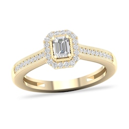 Diamond Ring 1/3 ct tw Emerald-cut 14K Yellow Gold