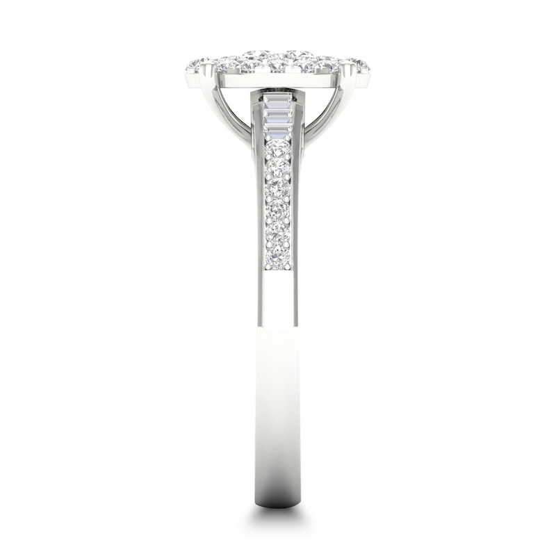 Main Image 2 of Diamond Ring 1/3 ct tw Baguette/Round-cut 14K White Gold