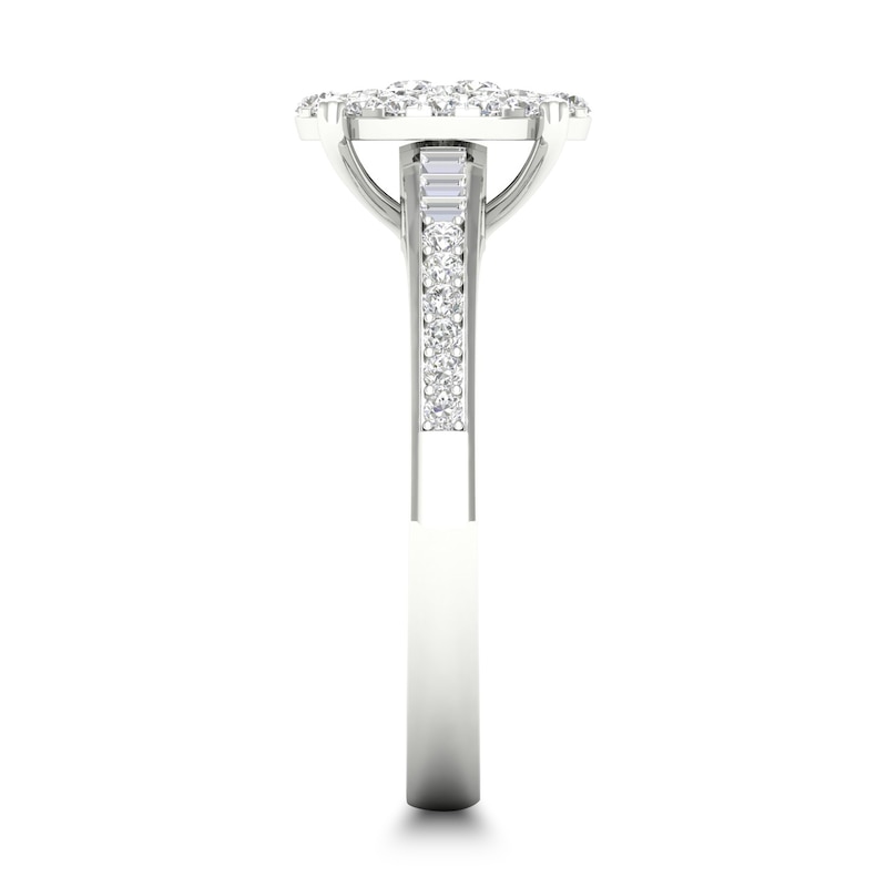 Diamond Ring 1/3 ct tw Baguette/Round-cut 14K White Gold