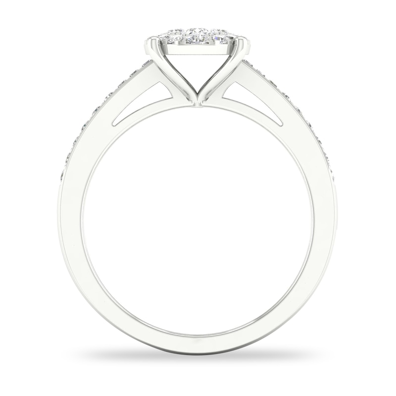 Diamond Ring 1/3 ct tw Baguette/Round-cut 14K White Gold