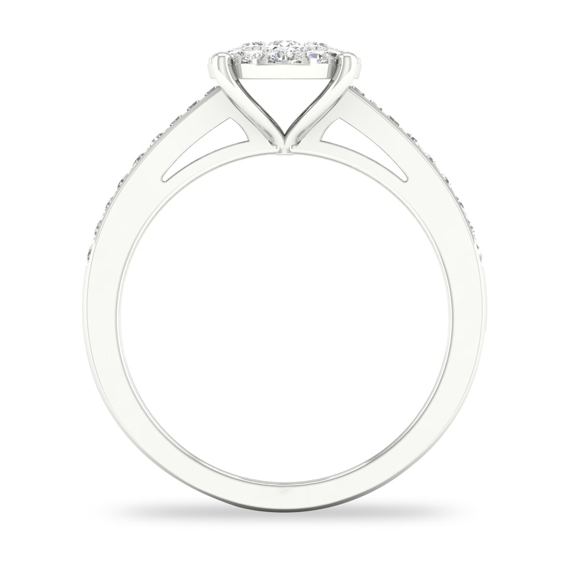 Main Image 3 of Diamond Ring 1/3 ct tw Baguette/Round-cut 14K White Gold