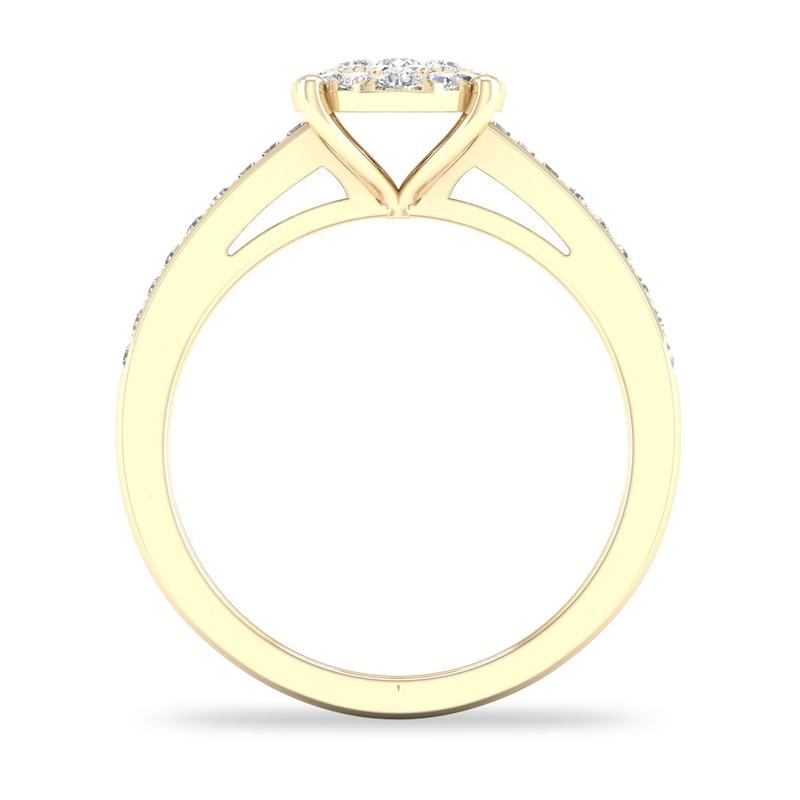 Main Image 2 of Diamond Ring 1/3 ct tw Baguette/Round-cut 14K Yellow Gold