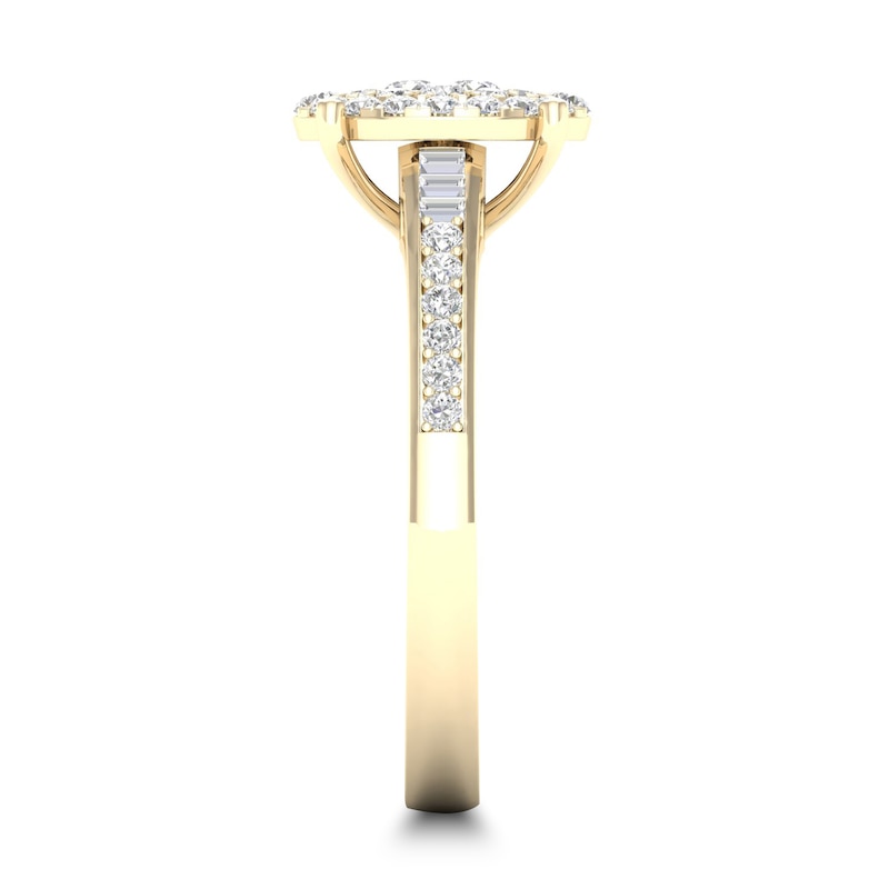 Main Image 3 of Diamond Ring 1/3 ct tw Baguette/Round-cut 14K Yellow Gold