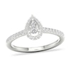 Thumbnail Image 1 of Diamond Ring 1/3 ct tw Pear-shaped/Round-cut 14K White Gold