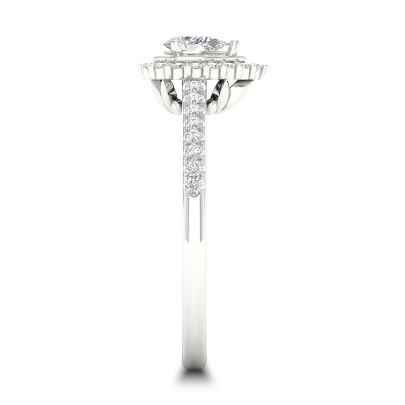 Main Image 2 of Diamond Ring 1/3 ct tw Pear-shaped/Round-cut 14K White Gold