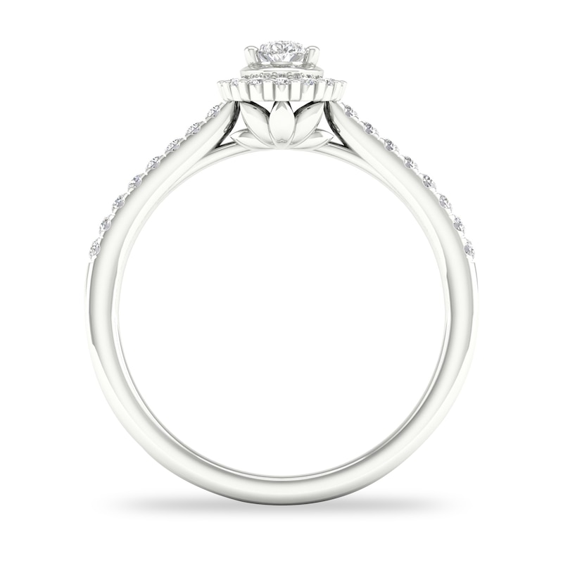 Diamond Ring 1/3 ct tw Pear-shaped/Round-cut 14K White Gold