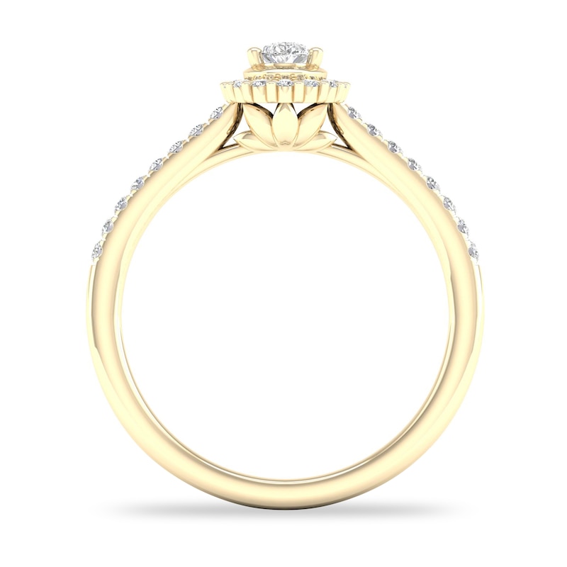 Main Image 2 of Diamond Ring 1/3 ct tw Pear-shaped/Round-cut 14K Yellow Gold