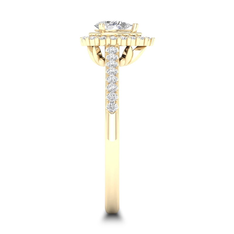 Main Image 3 of Diamond Ring 1/3 ct tw Pear-shaped/Round-cut 14K Yellow Gold