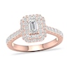 Thumbnail Image 0 of Diamond Ring 1 ct tw Emerald/Round-cut 14K Rose Gold