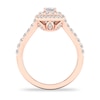 Thumbnail Image 2 of Diamond Ring 1 ct tw Emerald/Round-cut 14K Rose Gold