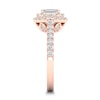 Thumbnail Image 3 of Diamond Ring 1 ct tw Emerald/Round-cut 14K Rose Gold
