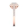 Thumbnail Image 2 of Diamond Ring 1 ct tw Emerald/Round-cut 14K Rose Gold