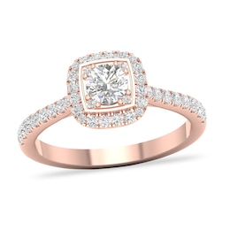 Diamond Ring 3/4 ct tw Round-cut 14K Rose Gold