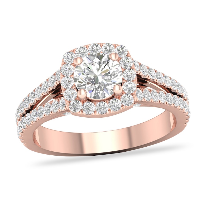 Main Image 1 of Diamond Ring 1-1/2 ct tw Round-cut 14K Rose Gold