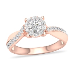 Diamond Ring 3/4 ct tw Round-cut 14K Rose Gold