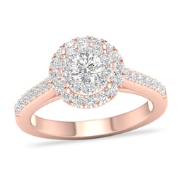 Diamond Ring 3/4 ct tw Round-cut 14K Rose Gold