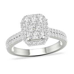 Diamond Engagement Ring 3/4 ct tw Round-cut 14K White Gold